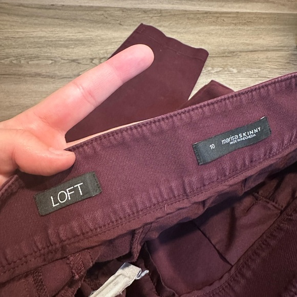 LOFT Marisa Skinny Maroon Size 10 Women’s Pants - Picture 2 of 9